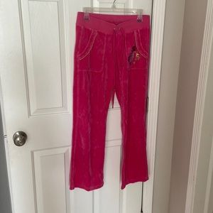 Juicy Couture Velvet Track Pant Size S Hot Pink